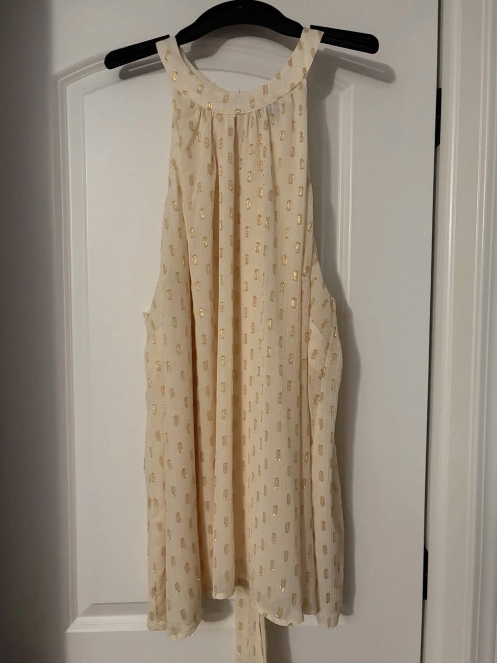 torrid Cream Blouse with Gold Foil Detail